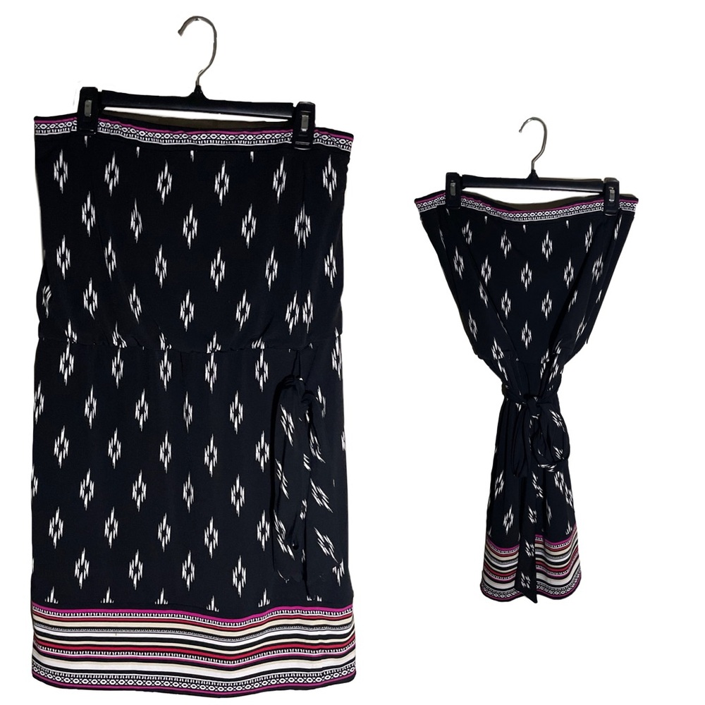 White House Black Market navy strapless medium dress